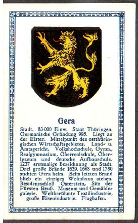 Wappen von Gera/Coat of arms (crest) of Gera