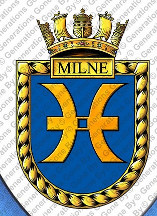 Coat of arms (crest) of HMS Milne, Royal Navy