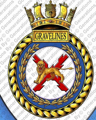 Coat of arms (crest) of the HMS Gravelines, Royal Navy