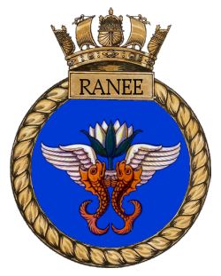 Coat of arms (crest) of the HMS Ranee, Royal Navy