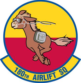 Coat of arms (crest) of the 180th Airlift Squadron, Missouri Air National Guard