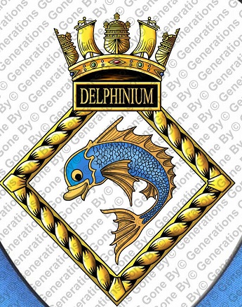 Coat of arms (crest) of the HMS Delphinum, Royal Navy