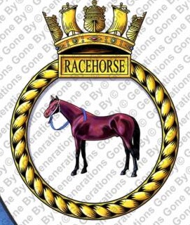 Coat of arms (crest) of the HMS Racehorse, Royal Navy