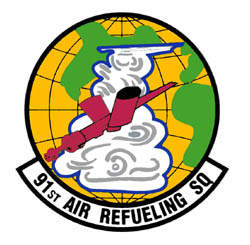 Coat of arms (crest) of the 91st Air Refueling Squadron, US Air Force