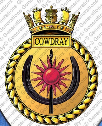 Coat of arms (crest) of the HMS Cowdray, Royal Navy