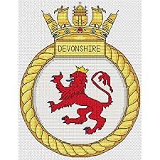 Coat of arms (crest) of the HMS Devonshire, Royal Navy