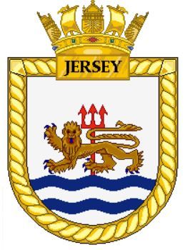 Coat of arms (crest) of the HMS Jersey, Royal Navy