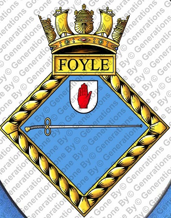 Coat of arms (crest) of the HMS Foyle, Royal Navy