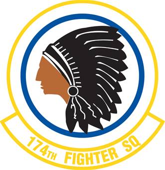 Coat of arms (crest) of the 174th Fighter Squadron, Iowa Air National Guard