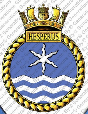 Coat of arms (crest) of the HMS Hesperus, Royal Navy