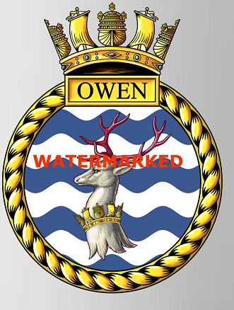 Coat of arms (crest) of the HMS Owen, Royal Navy