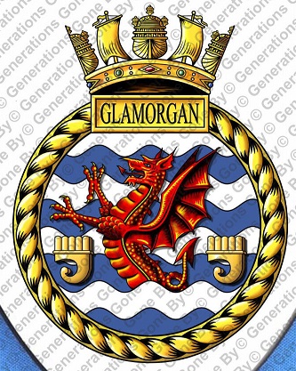 Coat of arms (crest) of the HMS Glamorgan, Royal Navy