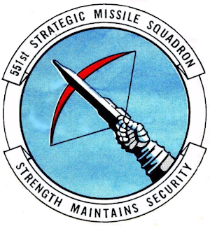 Coat of arms (crest) of the 551st Strategic Missile Squadron, US Air Force