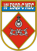 Coat of arms (crest) of the 10th Mechanized Cavalry Squadron - Fort Cinco Pontas Squadron, Brazilian Army