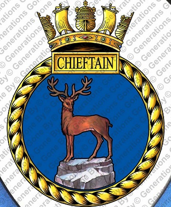 Coat of arms (crest) of the HMS Chieftain, Royal Navy