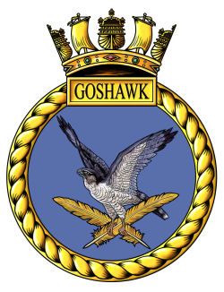 Coat of arms (crest) of the HMS Goshawk, Royal Navy
