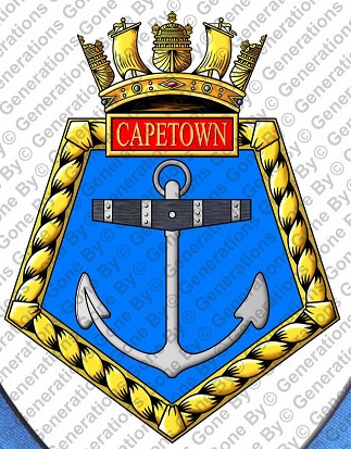 Coat of arms (crest) of the HMS Cape Town, Royal Navy