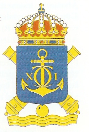 Coat of arms (crest) of the 2nd Coastal Artillery Regiment Karlskrona Coastal Artillery Regiment, Swedish Navy