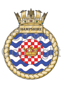 Coat of arms (crest) of the HMS Hampshire, Royal Navy