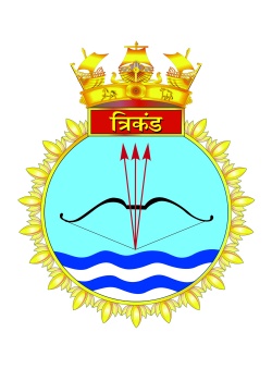Coat of arms (crest) of the INS Trikand, Indian Navy