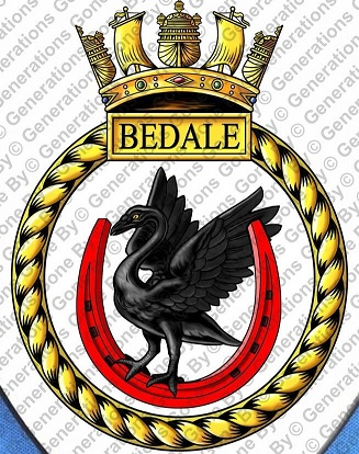 Coat of arms (crest) of the HMS Bedale, Royal Navy