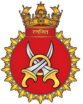 Coat of arms (crest) of the INS Ranjit, Indian Navy