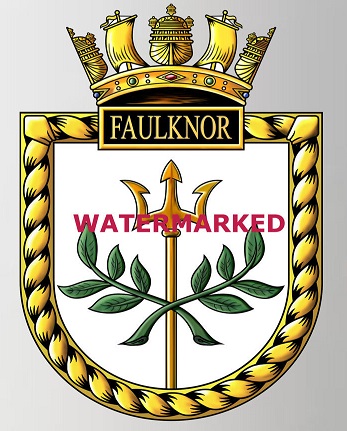 Coat of arms (crest) of the HMS Faulknor, Royal Navy