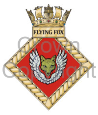 Coat of arms (crest) of the HMS Flying Fox, Royal Navy