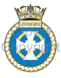 Coat of arms (crest) of the HMS Lindisfarne, Royal Navy