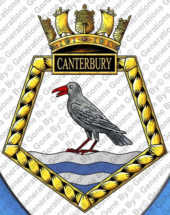 Coat of arms (crest) of the HMS Canterbury, Royal Navy