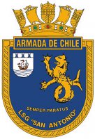 Coat of arms (crest) of the Coastal Patrol Vessel San Antonio (LSG-1613), Chilean Navy