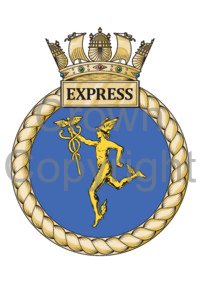 Coat of arms (crest) of the HMS Express, Royal Navy