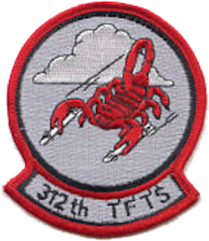 Coat of arms (crest) of the 312th Tactical Fighter Training Squadron, US Air Force