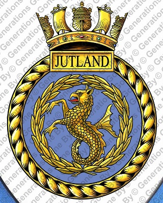 Coat of arms (crest) of the HMS Jutland, Royal Navy
