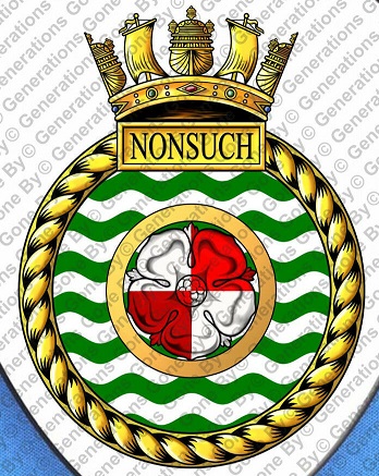 Coat of arms (crest) of the HMS Nonsuch, Royal Navy