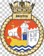 Coat of arms (crest) of the HMS Bristol, Royal Navy