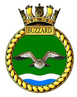 Coat of arms (crest) of the HMS Buzzard, Royal Navy
