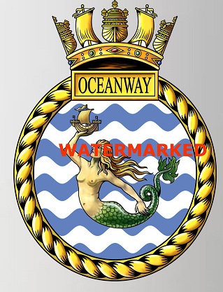 Coat of arms (crest) of the HMS Oceanway, Royal Navy