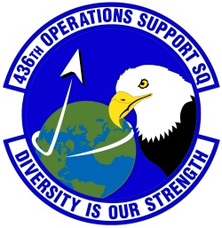 Coat of arms (crest) of the 436th Operations Support Squadron, US Air Force