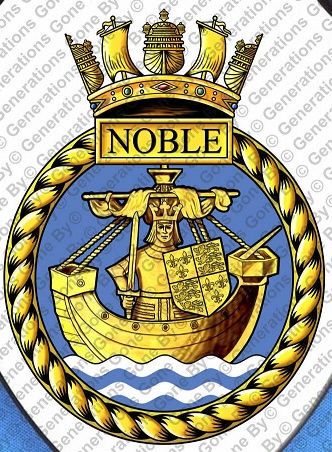 Coat of arms (crest) of the HMS Noble, Royal Navy