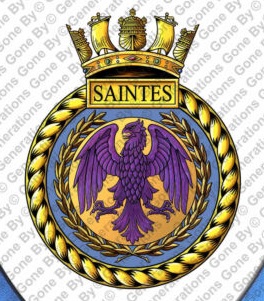 Coat of arms (crest) of the HMS Saintes, Royal Navy