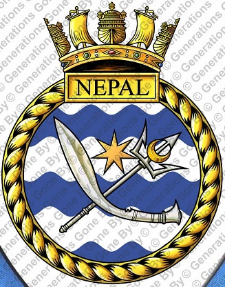 Coat of arms (crest) of the HMS Nepal, Royal Navy