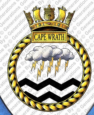 Coat of arms (crest) of the HMS Cape Wrath, Royal Navy