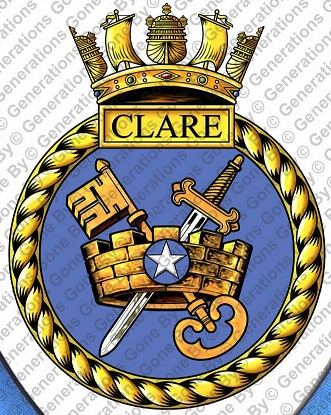 Coat of arms (crest) of the HMS Clare, Royal Navy