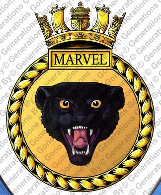 Coat of arms (crest) of the HMS Marvel, Royal Navy