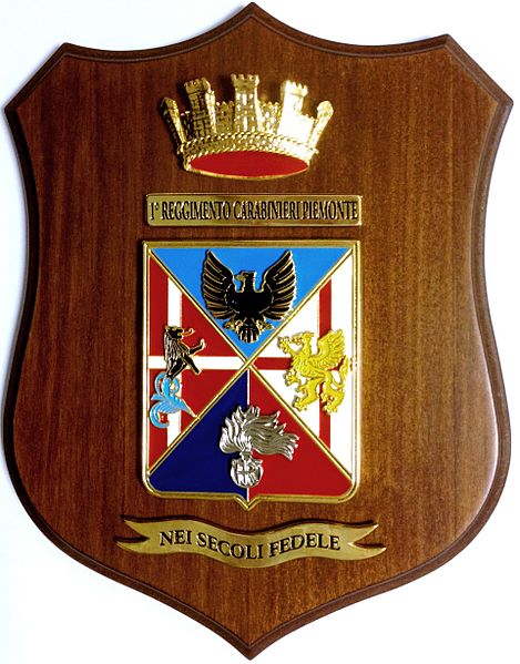 Arms of 1st Carabineri Regiment Piemonte