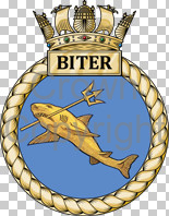 Coat of arms (crest) of the HMS Biter, Royal Navy