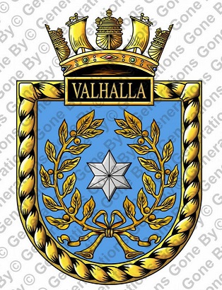 Coat of arms (crest) of the HMS Valhalla, Royal Navy