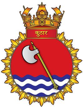 Coat of arms (crest) of the INS Kuthar, Indian Navy