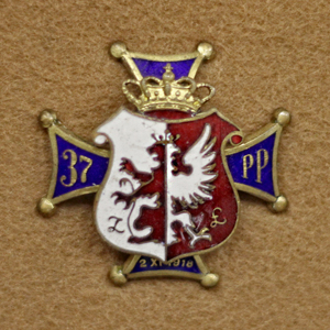 Coat of arms (crest) of the 37th Prince J. Poniatowski's Łęczyce Infantry Regiment, Polish Army